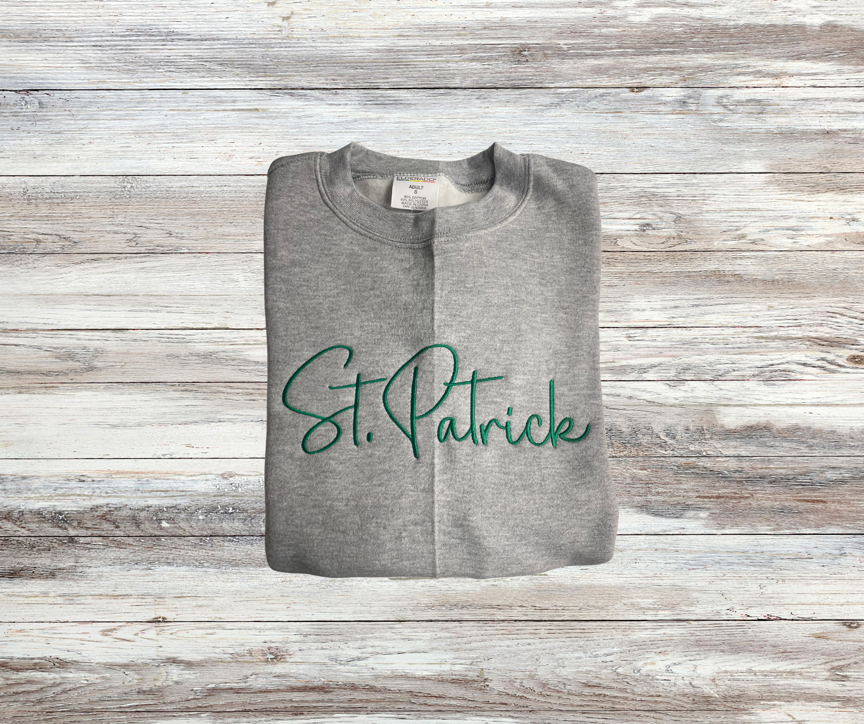 St. Patrick Embroidered Minimalist Irish Spirit Crewneck