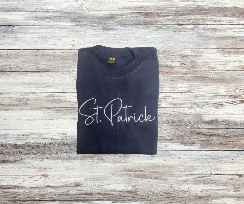 St. Patrick Embroidered Minimalist Irish Spirit Crewneck