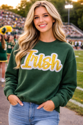 Irish Sequin Applique' Sweatshirt - Green & Gold School Spirit Crewnect