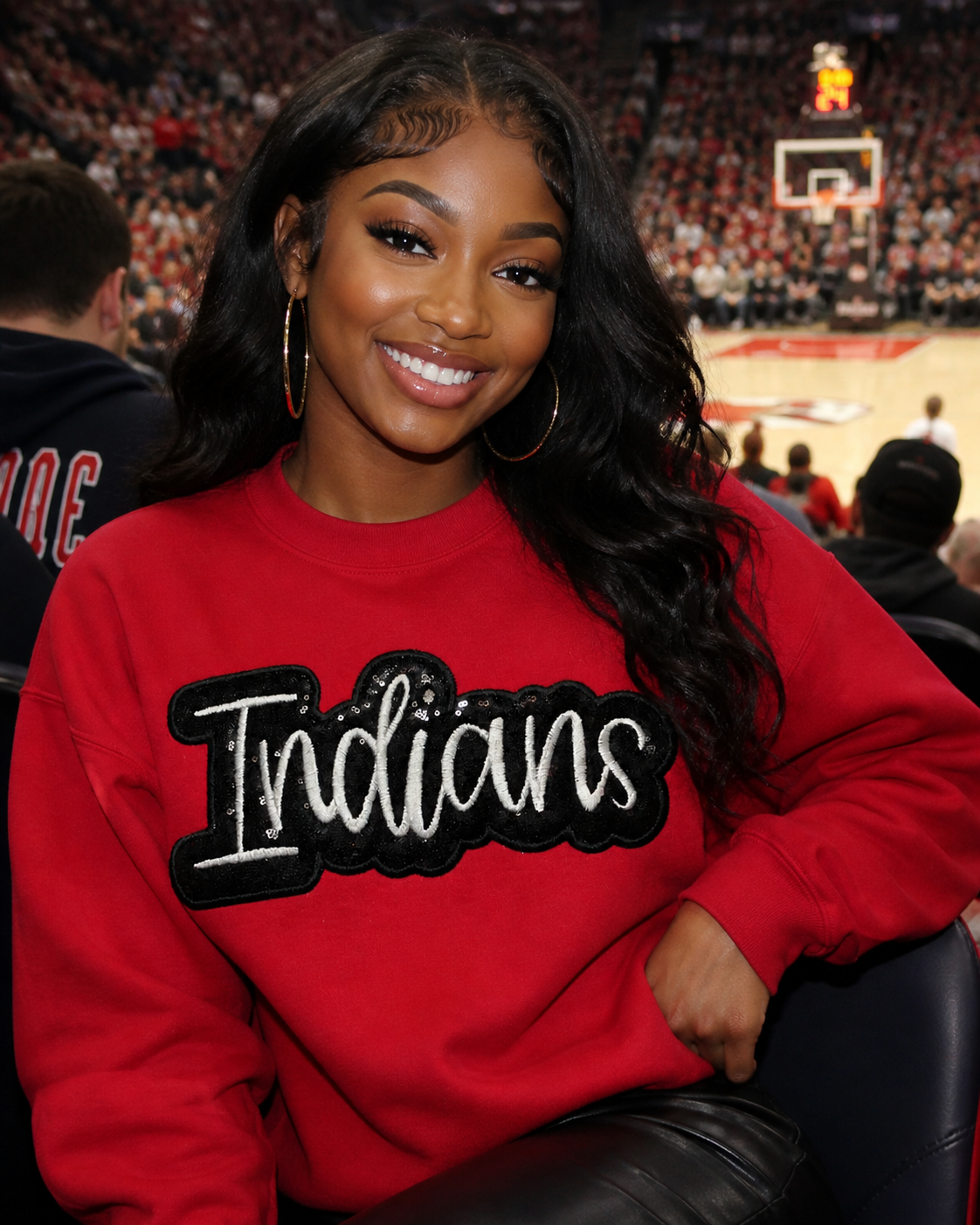 Biloxi Indians Sequin Script Sweatshirt