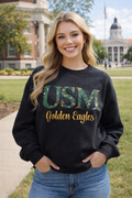 USM Golden Eagles Floral Sweatshirt | Southern Miss Embroidered Pullover