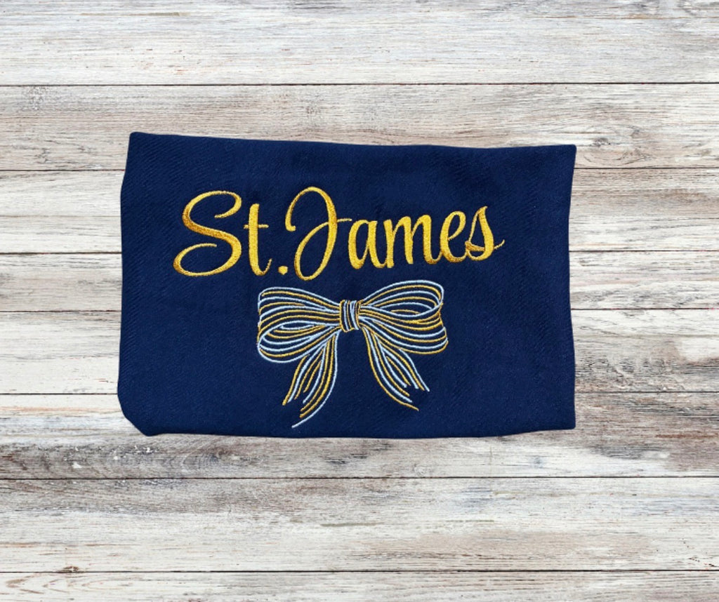 St. James Embroidered Bow Sweatshirt