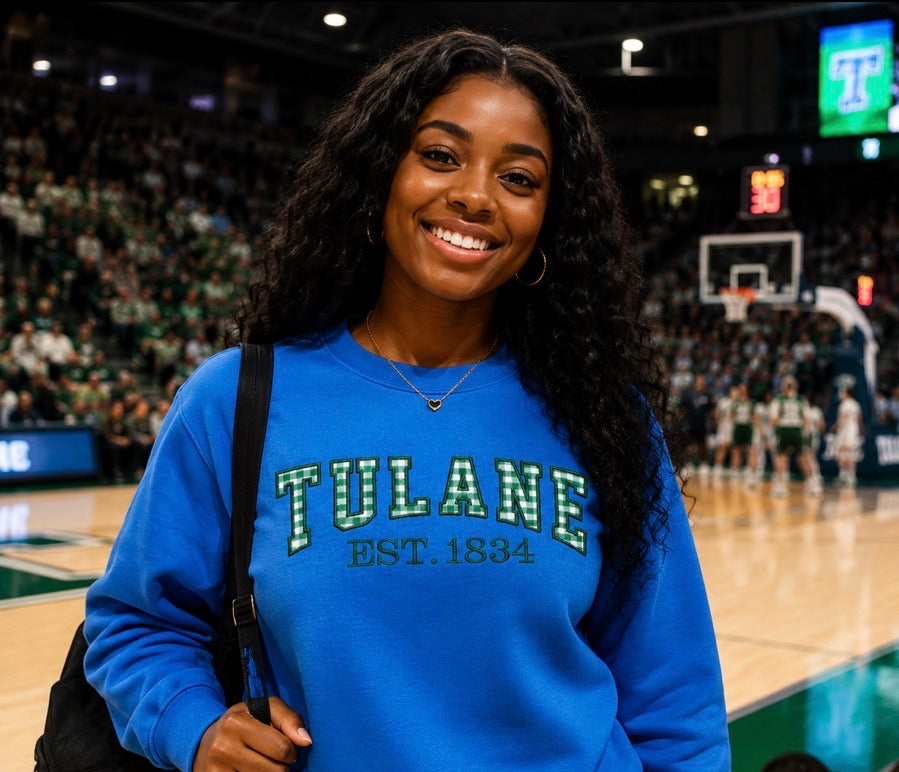 Tulane University Embroidered Sweatshirt
