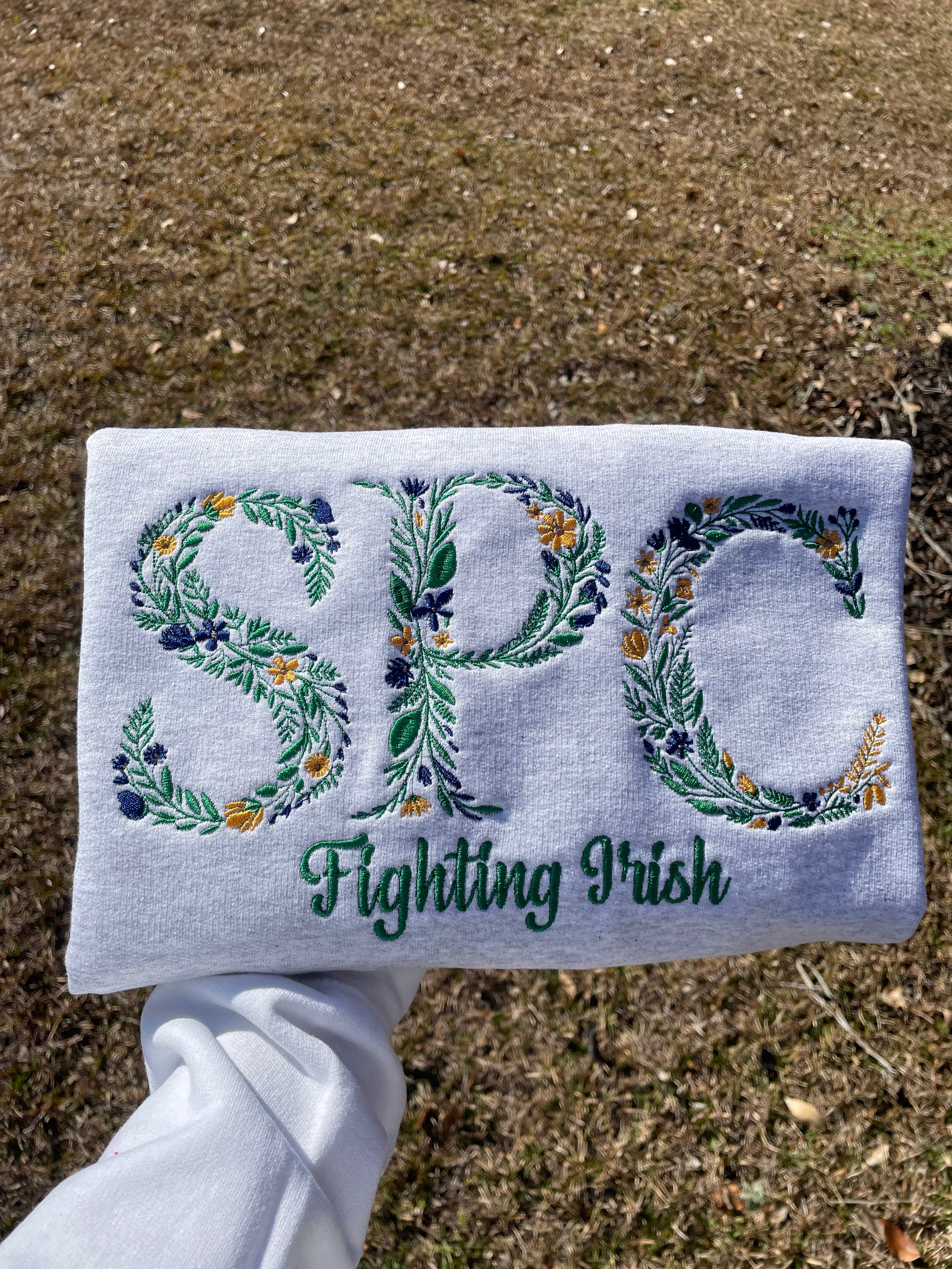 SPC Fighting Irish Floral Embroidered Sweatshirt
