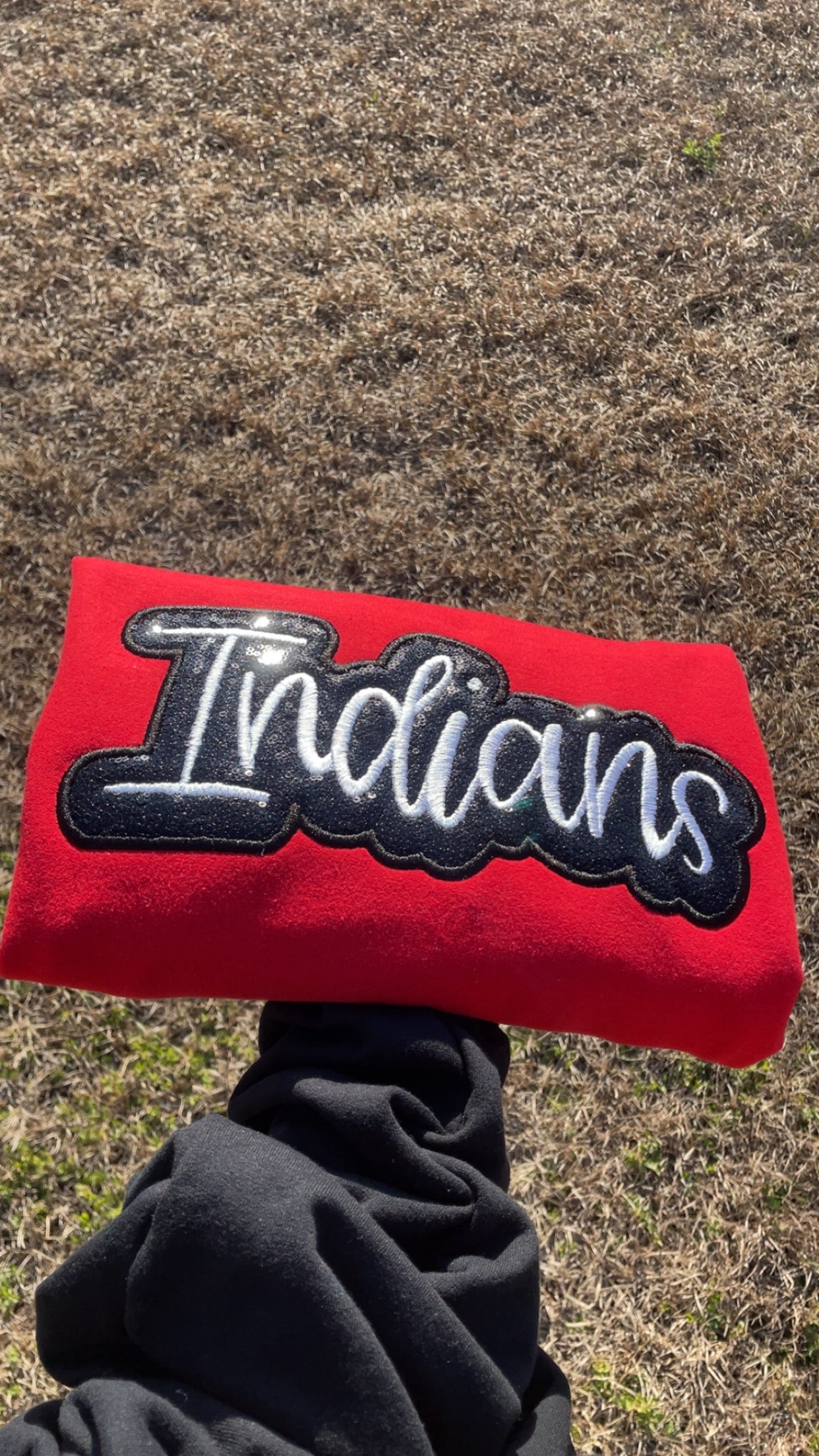 Biloxi Indians Sequin Script Sweatshirt