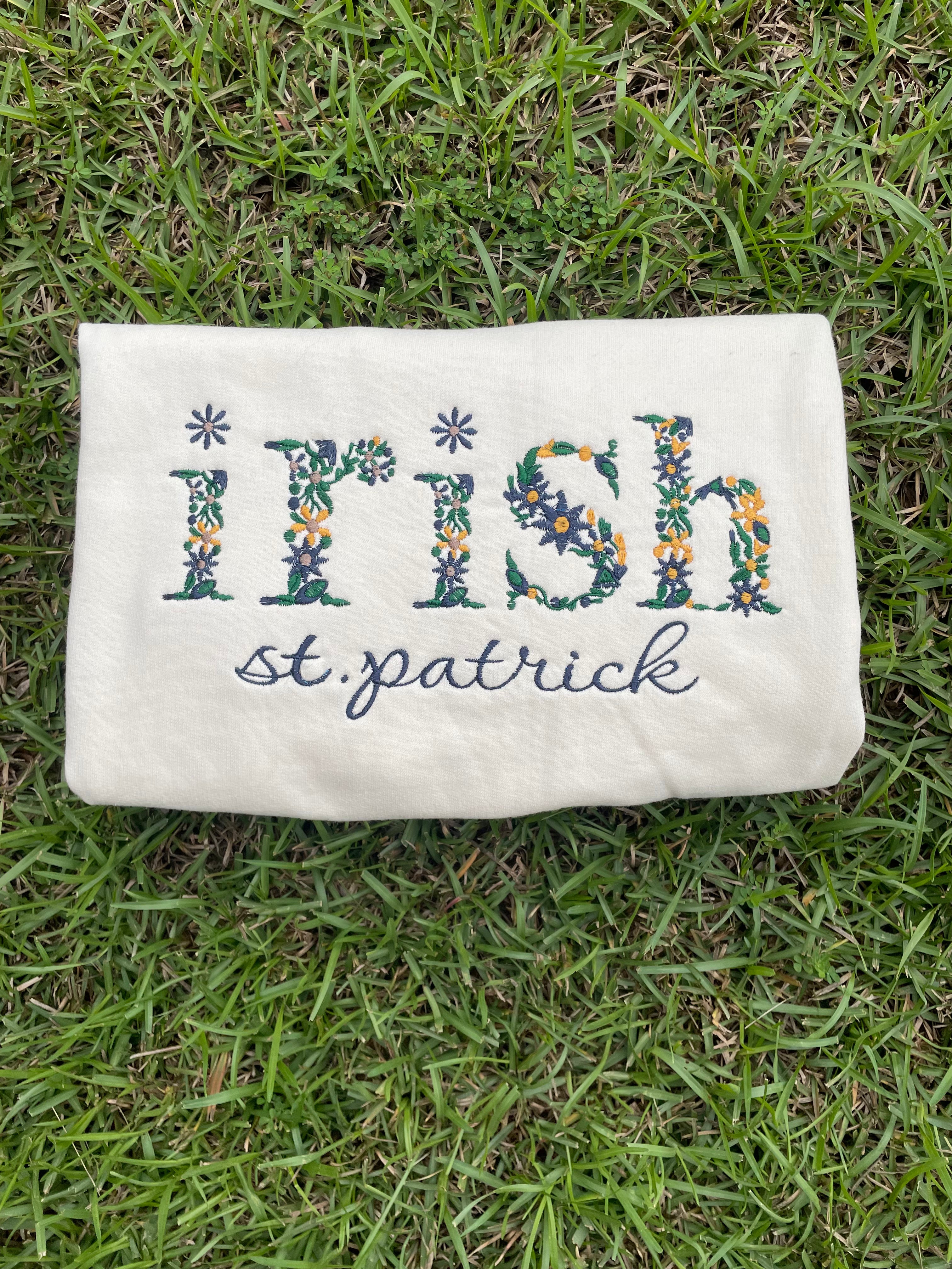 SPC Fighting Irish Embroidered Sweatshirt | Custom Catholic School Spirit Crewneck