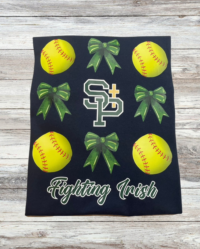 St. Patrick Fighting Irish Football Bow Tee